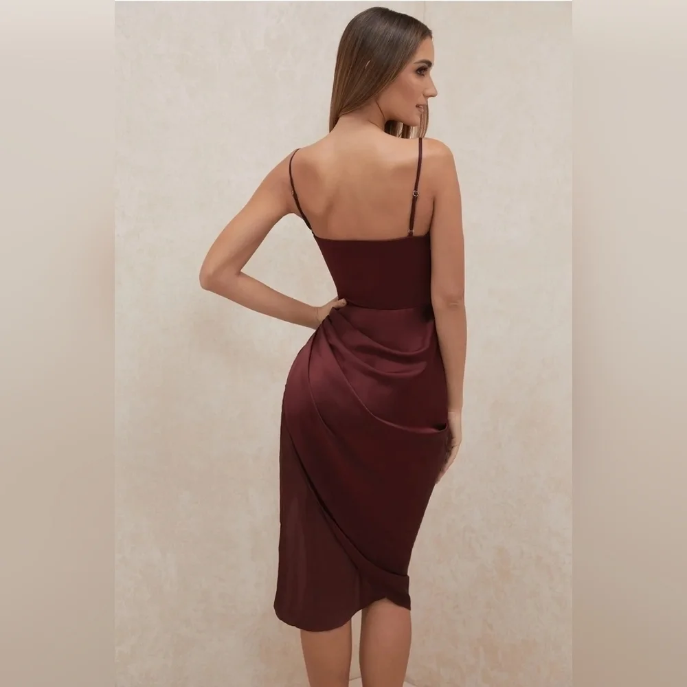House of CB Reva Raisin Corset Midi Party Dress Size Small and XS available. - Picture 2 of 13